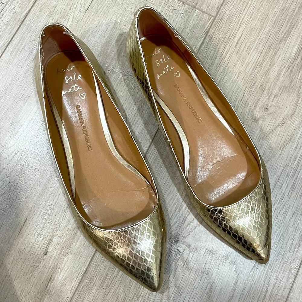 Banana Republic Silver Flats - Size 8.5
